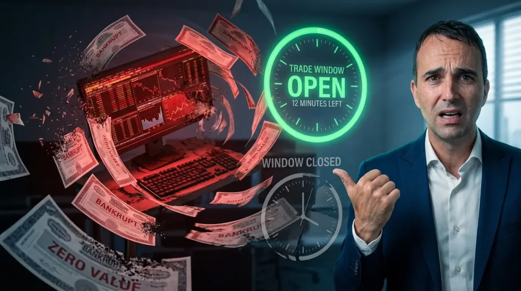 Investitore che controlla un titolo azionario sospeso dalle contrattazioni sul portafoglio